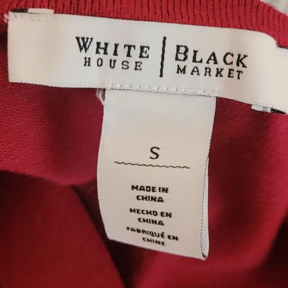 White House Black Market Fall Cardigan | Burgundy | Small | Lace Sleeves - Picture 4 of 5